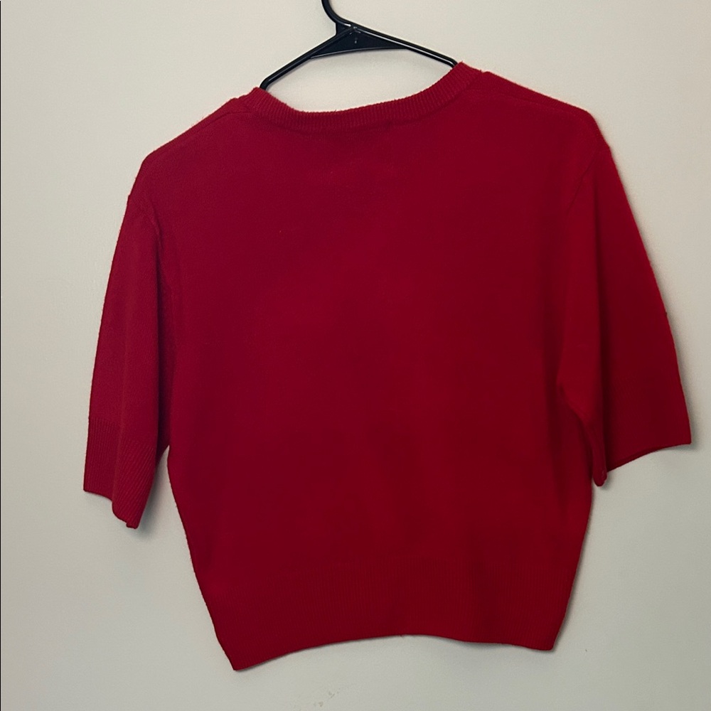 Vintage 90s Express Tricot Classy Festive Red Pullover - Picture 3 of 3